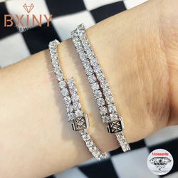 BXINY 3mm Moissanite Adjustable Tennis Bracelets S925 Silver for Women Men Hiphop Hand Chains Fine Jewelry Gifts GRA Certificate