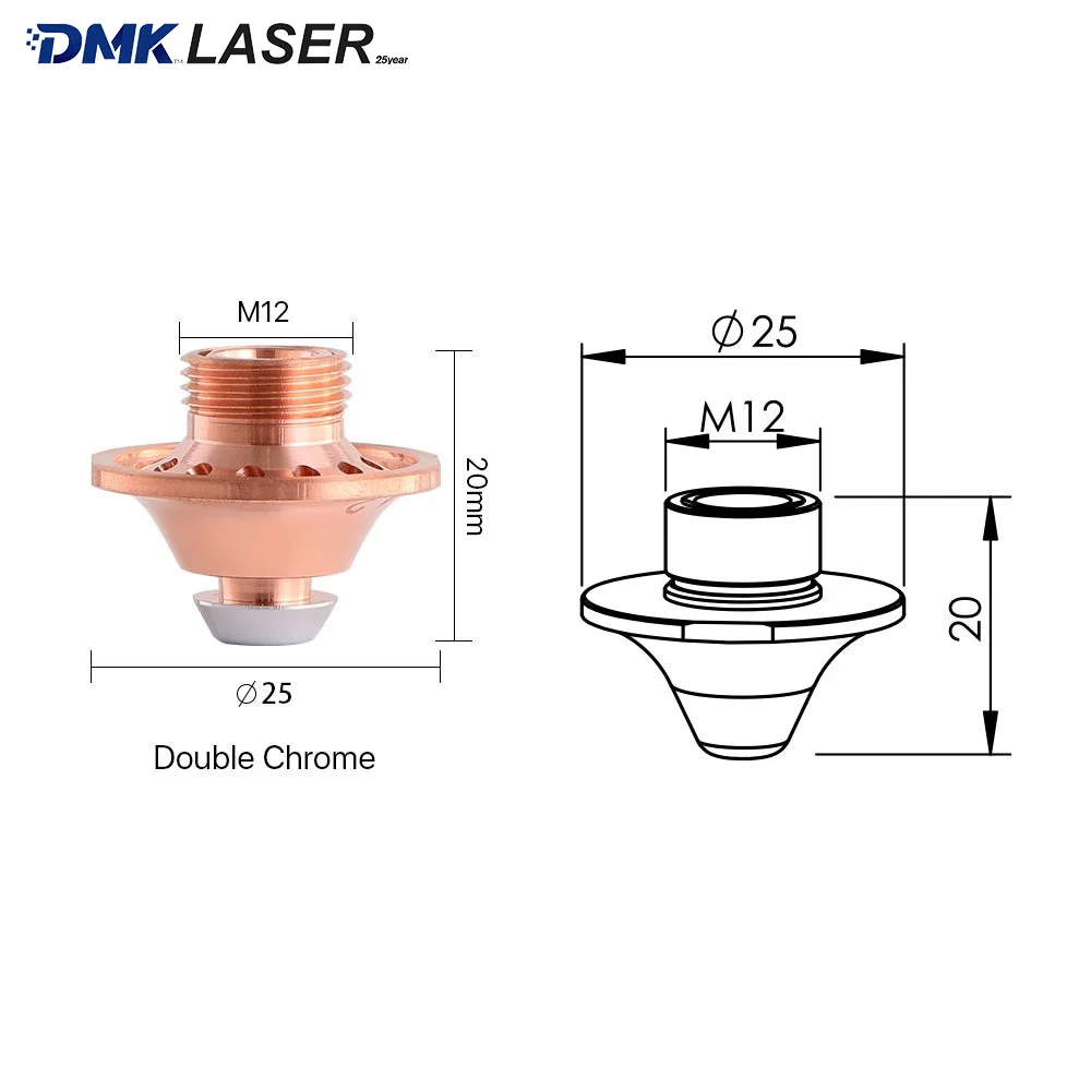 10pcs/Lot For AMADA Laser Cutting Nozzle D25 M12 H20 Shower Nozzles Water-Cooled High-Speed Cutting Copper Nozzle 1.0-4.0mm