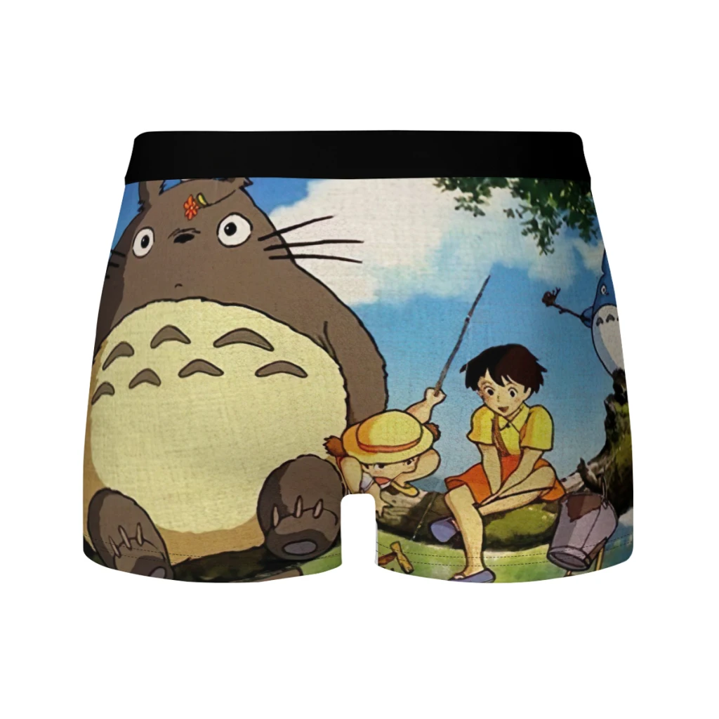 Totoro-Miyazaki-Umbrella Men Underpants Man Breathable  Boxer Shorts Men's Panties Underwear Gift