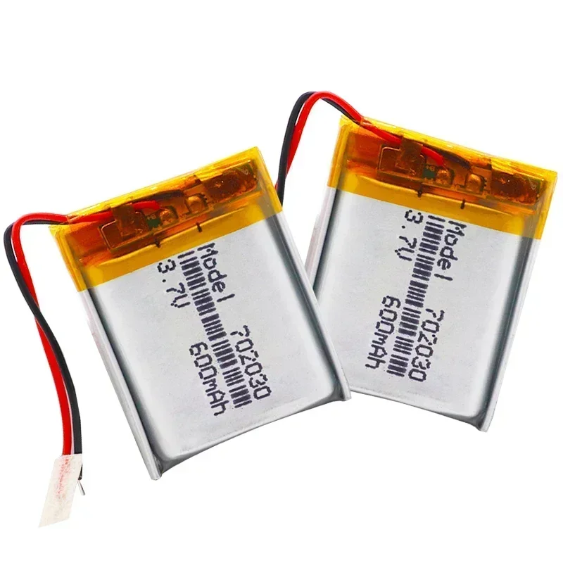 3.7V 600mAh 702030 Lithium Polymer Li-Po Li Ion Rechargeable Battery Lipo Cells For MP3 MP4 Speaker Tachograph Car DVR Camera