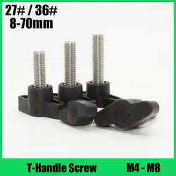 A2 304 Stainless Steel Plastic Hand Knob Bakelite Screw Mechanically Adjustable Thumb Tighten Screws M4 M5 M6 M8 T-handle Bolt