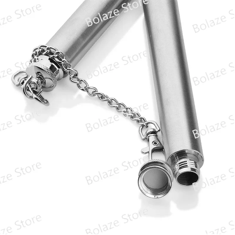 Stainless Steel Nunchaku Jug Outdoor Portable Portable Wine Tube Cigar Tube Small Wine Jug Creative Wine Set To Send Funnel