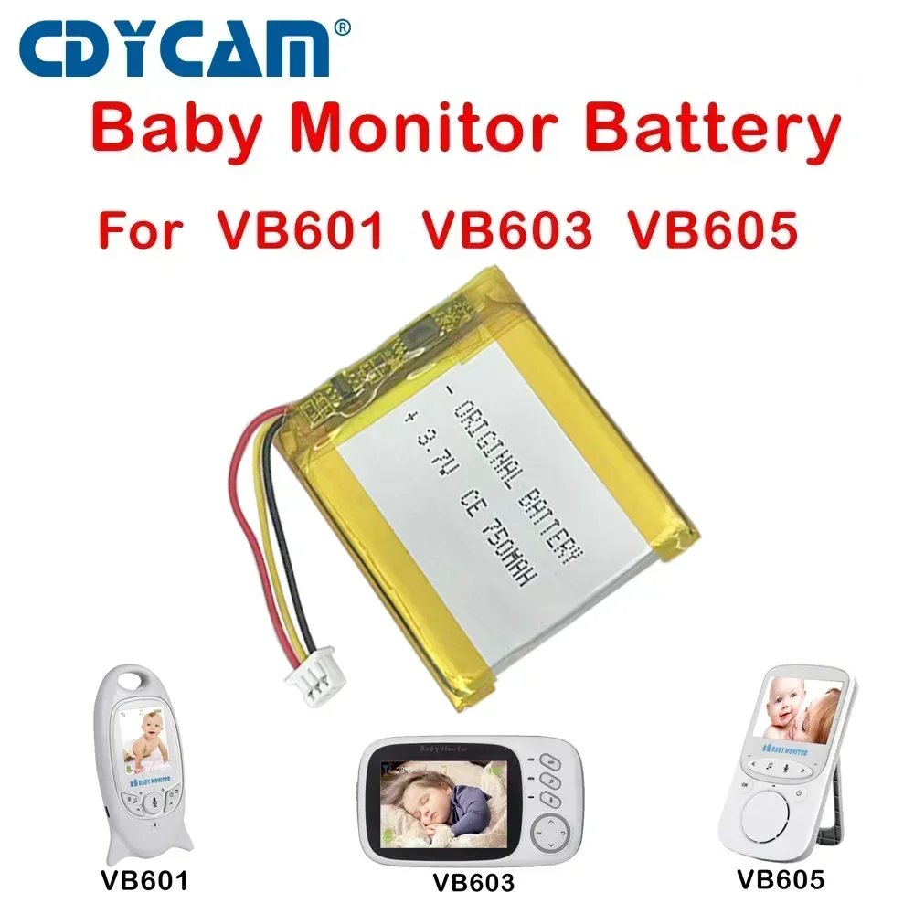 Video baby monitor battery VB601/VB603/VB605battery, 3.7V 750mAh/650mAh nanny security camera intercom  replacement battery