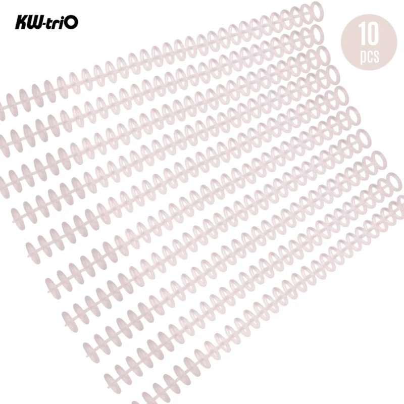 KW-trio 10pcs Plastic 30-Hole Loose Leaf Binders Ring Binding Spines Combs 85 Sheets Capacity for DIY Paper Notebook Album