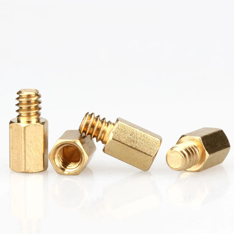 20Pcs 6#-32 Hex Brass Standoff Spacer Pillars, 6mm/6.5mm + 4mm Hex Spacers for PC Motherboard Case Mounting Hardware