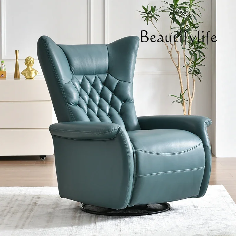 

Multifunctional sofa Single electric rocking chair Adult balcony Leisure leather Light luxury Rotating recliner