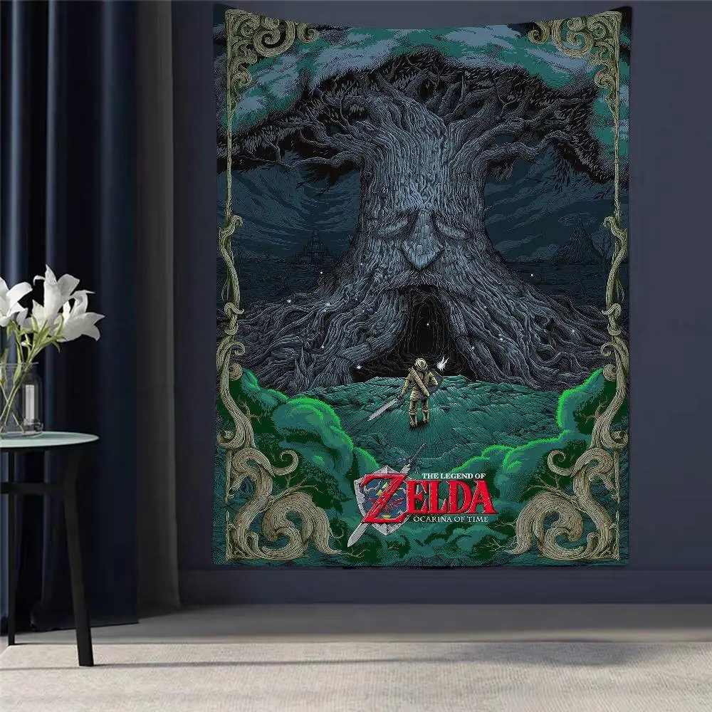 Tapiz de Pared Grande con Estampado de Link de Zelda, Tapiz Hippie Barato para Colgar en la Pared, Tapices Bohemios con Mandala para Decoración del Hogar