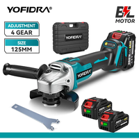 YOFIDRA 125mm M14 Brushless Angle Grinder Cutting Machine Cordless Electric Angle Grinder Power Tools for Makita 18V Battery Pin