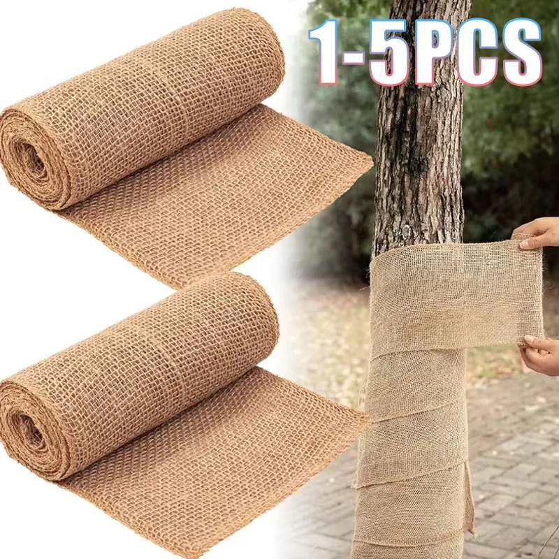 1-5pcs Winter Plant Root Burlap Wrap Band Frost Protection Insulation Strip for Fruit Tree Outdoor Orchard Cold Weather Reusable