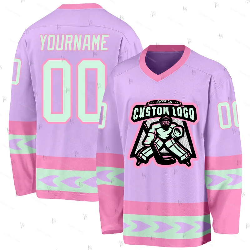 اسم مخصص فريق التدرج الكتابة على الجدران الملونة الرجعية تنفس البلوز 3DPrint عادية Harajuku الهوكي كم طويل جيرسي قمصان Y