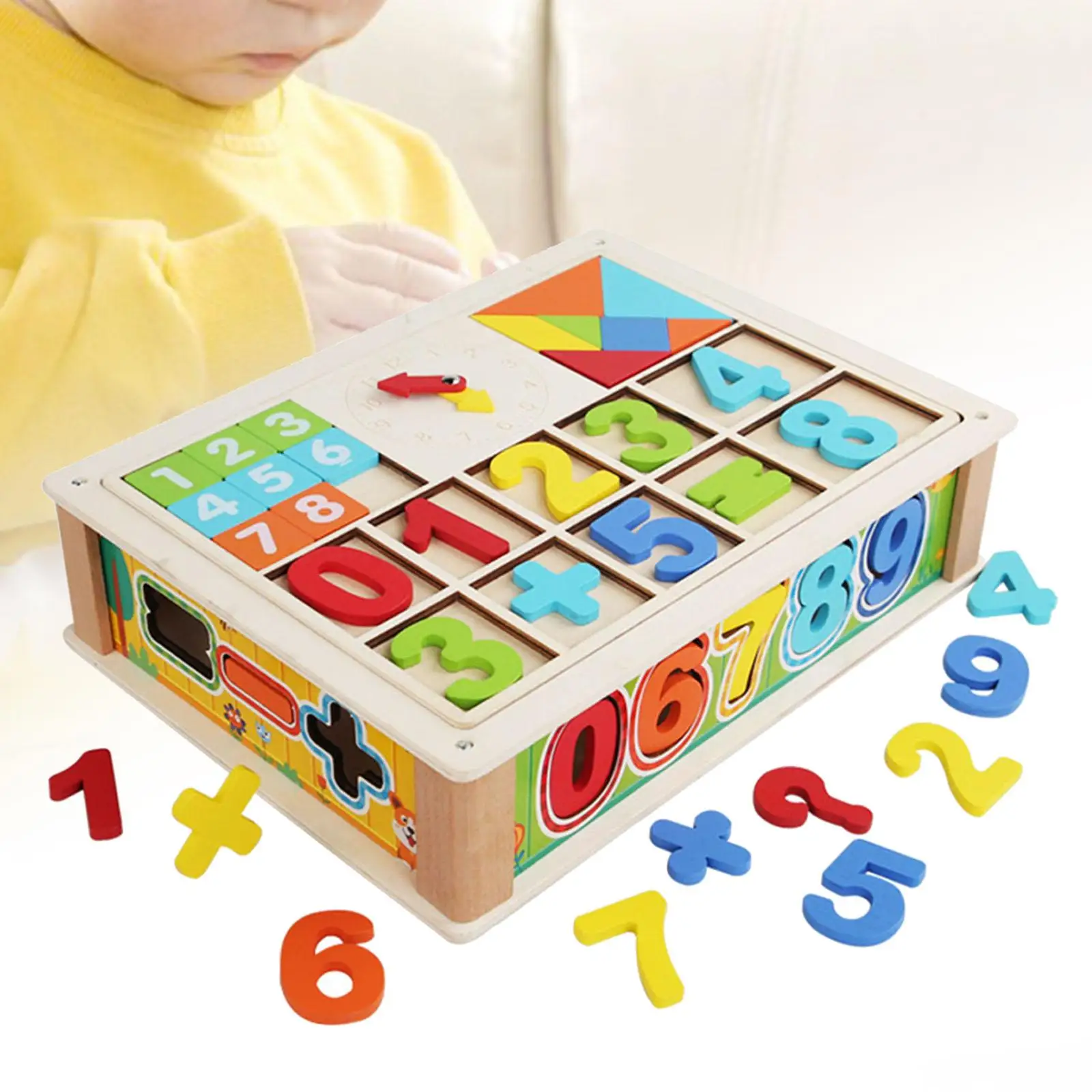 Conjunto de caixa de aprendizagem de contagem infantil interativo brinquedo de correspondência de forma de contagem