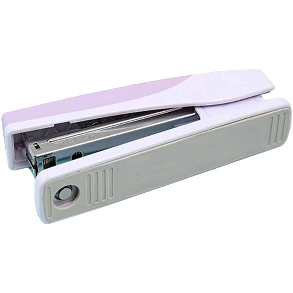 Stapler Desktop Spring multifungsi 145X33CM, kantor portabel hemat tenaga kerja Pink