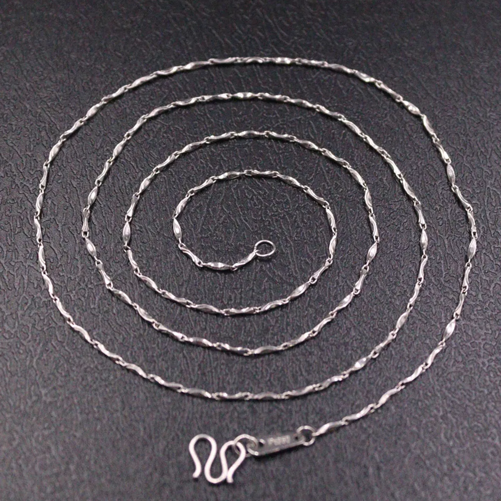 

Real Pt950 Platinum 950 Chain Women's 1mm Solid Ingots Necklace Link 22inch/5.26g