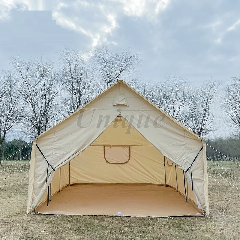 Glamping Waterproof Outdoor Tent, Top Set, Cotton Canvas, Bell Tent, Building Style Fabric, Combo Bottom, 3x3.6x3m