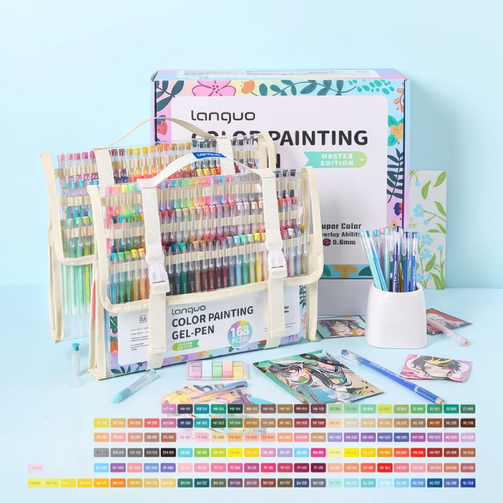 For Languo Gel Pens Set Professional Drawing Markers Art Stationery Supplies Colorful Fine Tip Fineliner Journaling Writing Tool