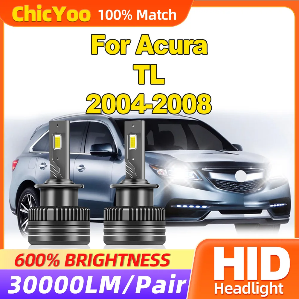 

30000LM HID Xenon Lights 120W High Power LED Car Headlight Bulbs 6000K White Auto Lamps For Acura TL 2004 2005 2006 2007 2008