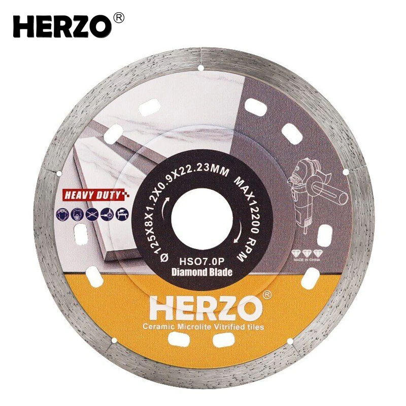 HERZO 125MM/5” Geramic Cutting Blade For Angle Grinder Diamond Cutting Disc Turbo Blade Porcelain Tile