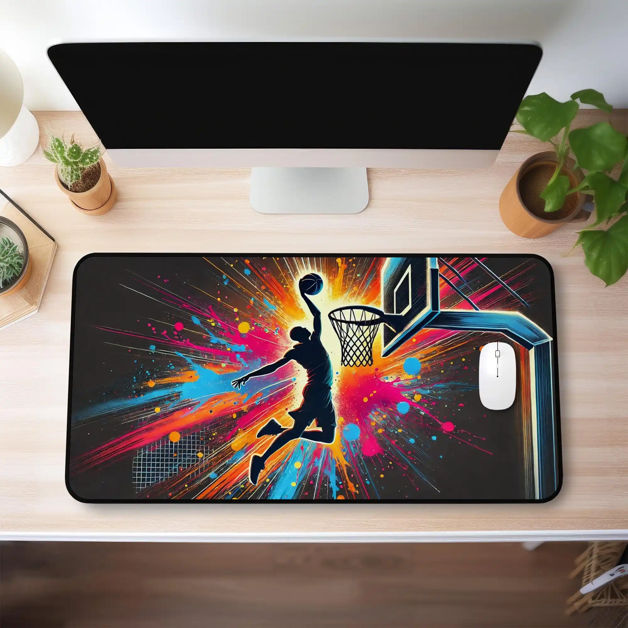 

Basketball Dunk-themed Desk Mat, Gaming Mouse Pad,colorful Sports Mouse Pad, Non-slip Office Desk Mat,teen Room Decoration, Gift