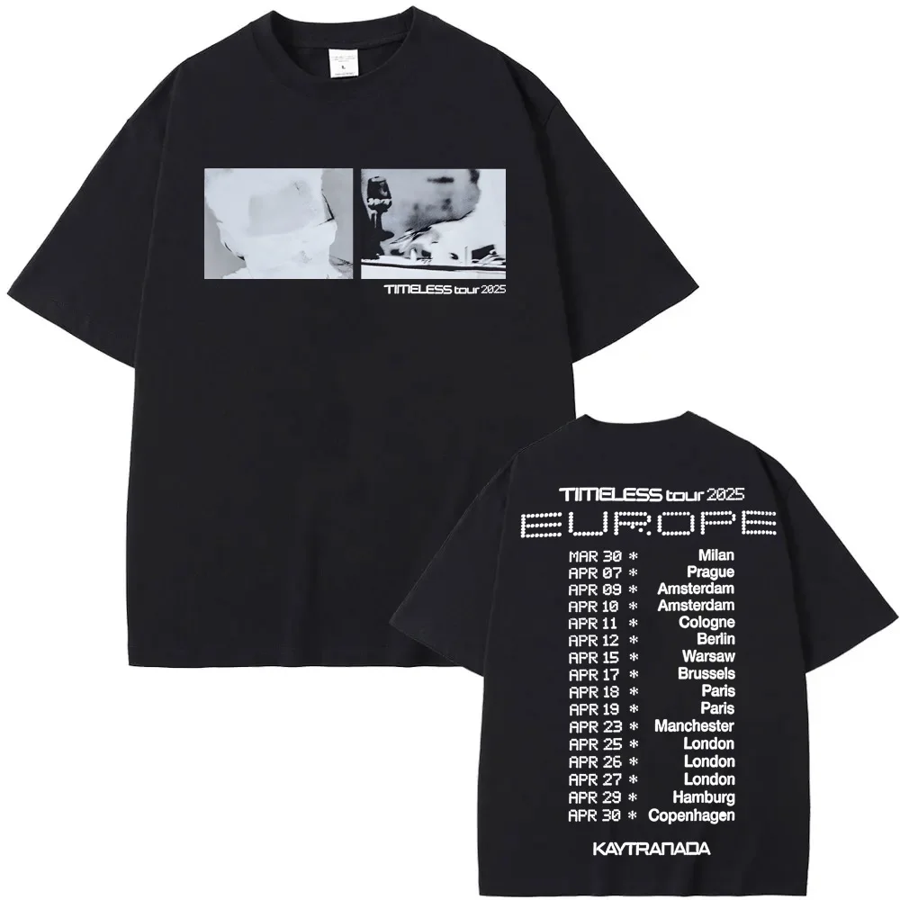 

Kaytranada TIMELESS EURO TOUR TEE Hip Hop Fashion Vintage New Style T-shirts Singer's Same Style Top Goth Grunge O-neck Tshirt