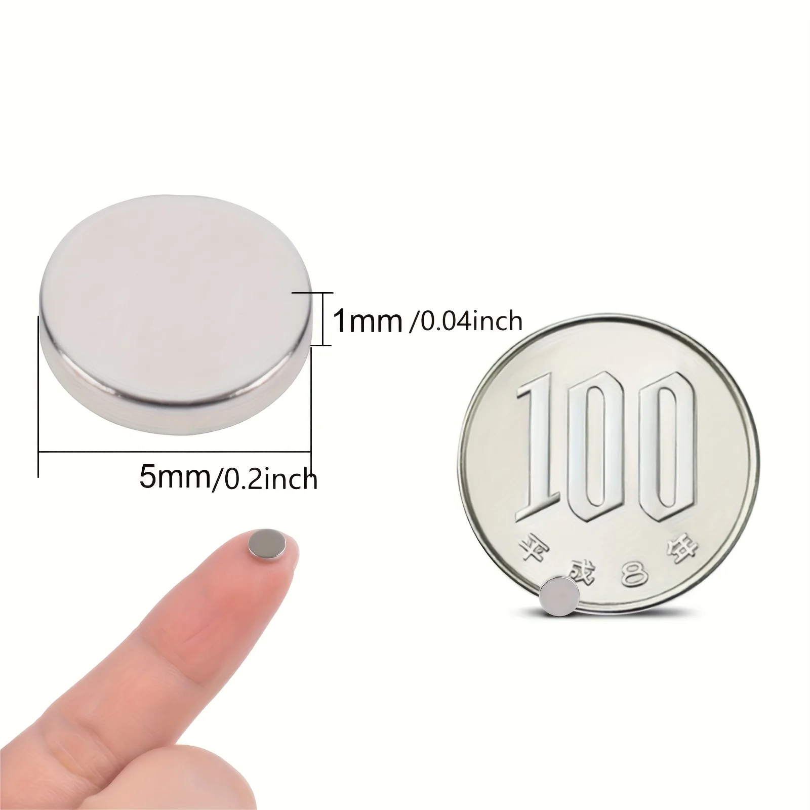 50/100 Stück dünne und breite Magnete, 4 x 1 mm und 5 x 1 mm, gemischt zum Basteln, Whiteboard, Kühlschrank, unsichtbare Montage