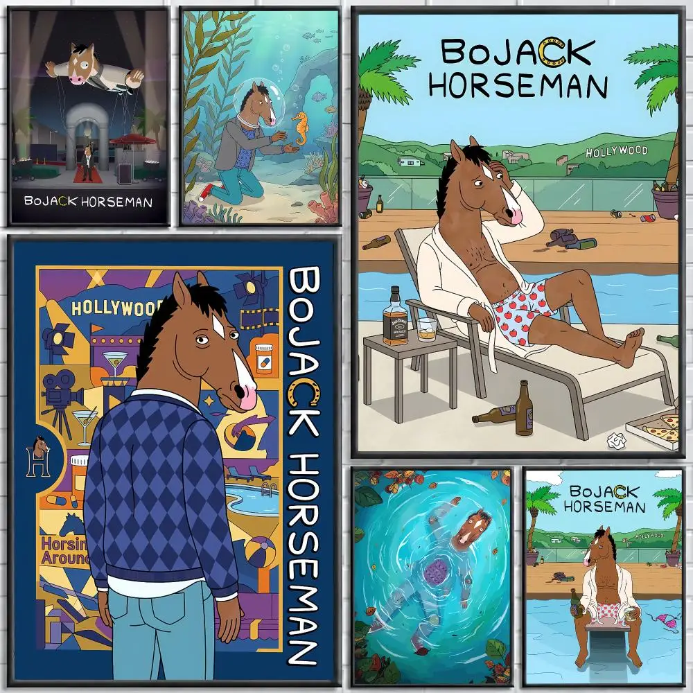 Animation BoJack Horseman Painting Calligraphy Stylish Canvas Poster Wall Art for Living Room Bedroom Cafe Office Decor Gift