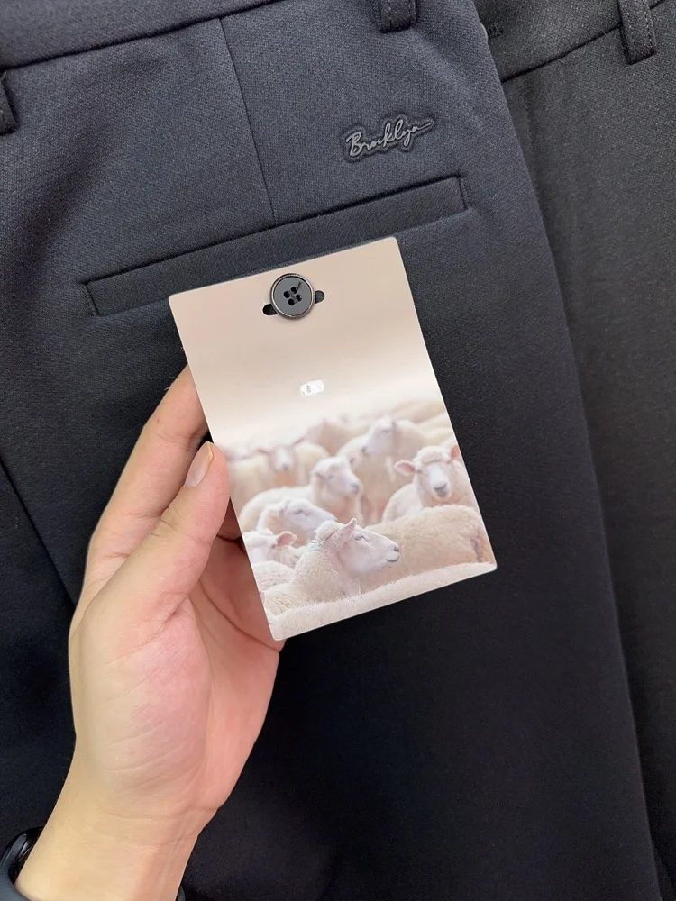 

Мужские шерстяные прямые брюки Svip, осенне-зимние теплые повседневные брюки, модные городские брюки, чистый цвет