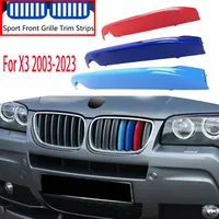 3Pcs Car Grille Trim Strip For BMW X3 E83 F25 G01 2003 2004 2005 2006 2007-2020 Racing Grille Strip Trim Clip Performance M