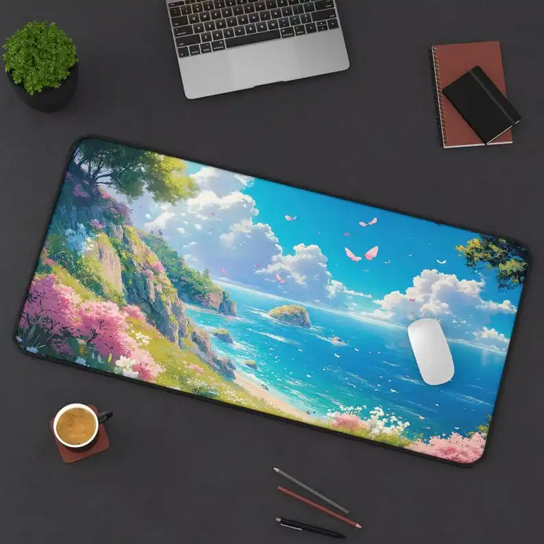 

Island Cartoon Pattern Table Mat,cute Landscape Desktop Decoration,non-slip Waterproof Gaming Mouse Pad,perfect Gift for Friends