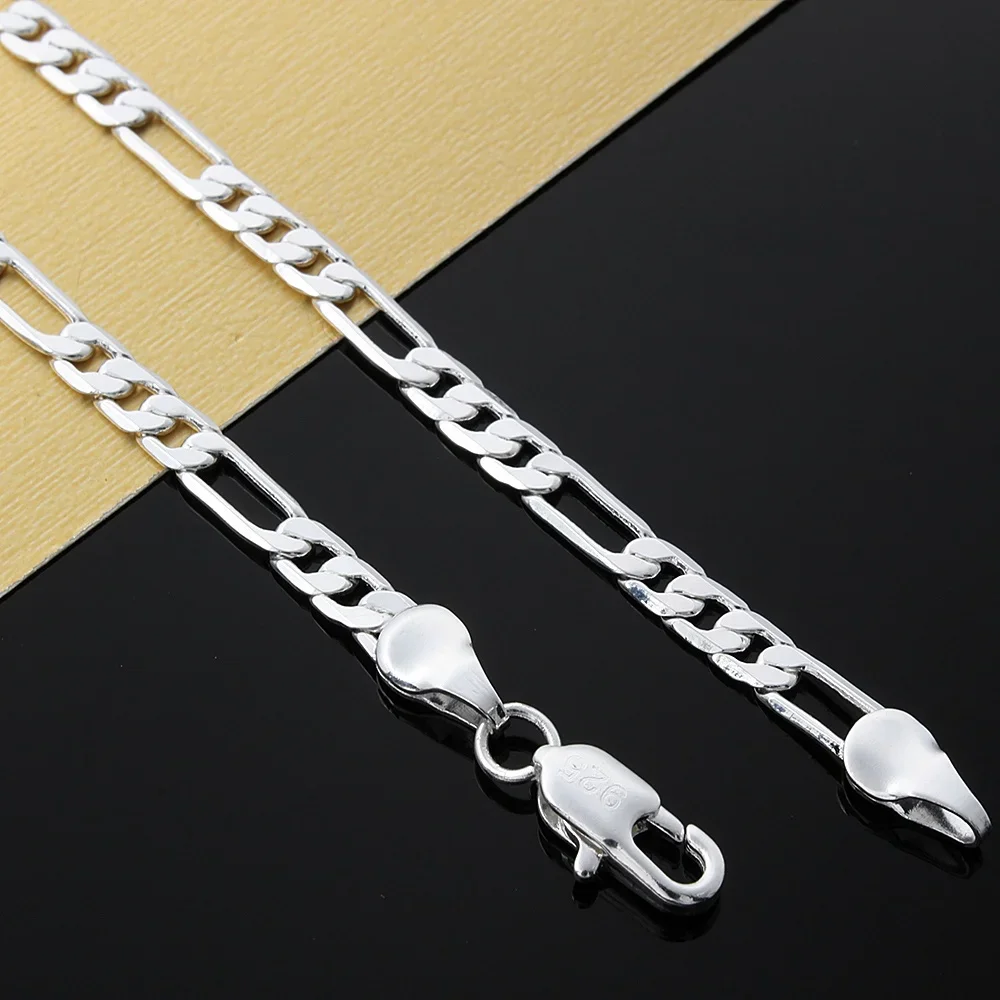 New Listing Hot Selling 4mm 925 Sterling Silver Women Lady Cute Nice Chain Necklace Fashion Trends Jewelry Gifts