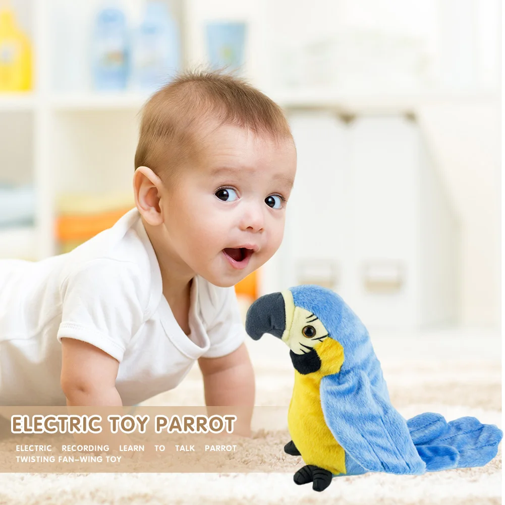 

Cute Simulation Parrot Plush Toy Learn to Speak Sound Recording Waving Wing Doll Give Children Best Enlightenment Toy Gift