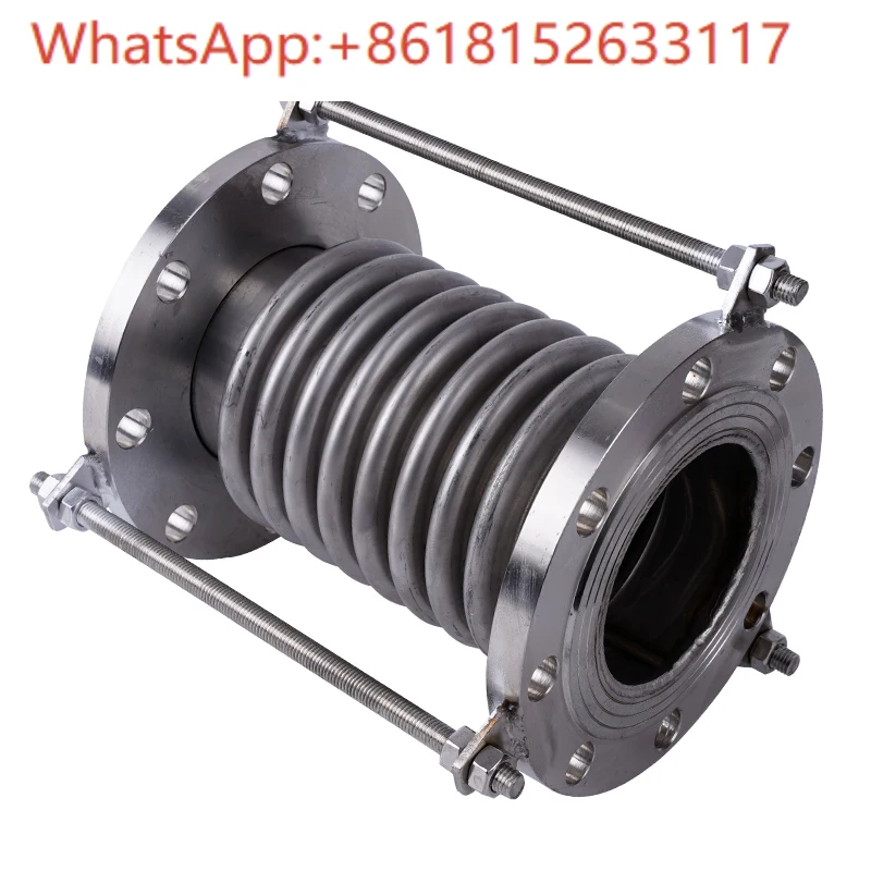 منفاخ معوض من الفولاذ المقاوم للصدأ 304 وصلة توسيع أنبوب البخار قضيب ربط ذو حواف DN25 50 100 وصلة توسيع