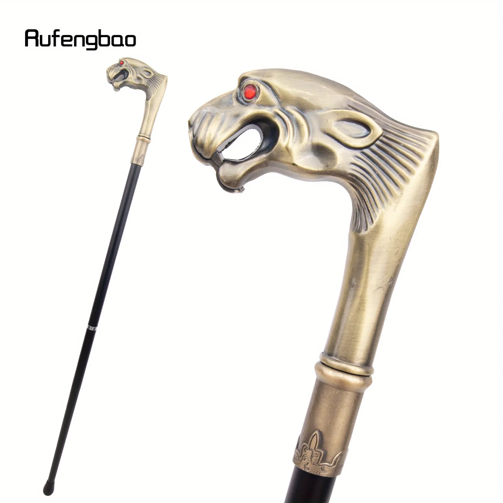 Copper Leopard Red Eye Luxury  Cane 92cm Decorative Stick Decorative Cane For Cosplay And Parties, For Cosplay & Party
