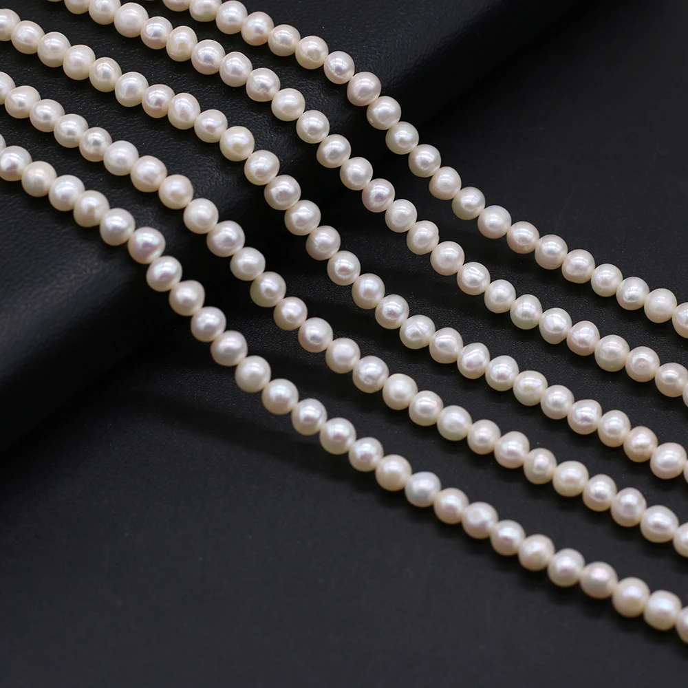 Fine Natural Zhuji Freshwater Cultured Pearl Beads Punch Round Pearl Bead for Jewelry Making Diy Necklace Bracelet Accessories