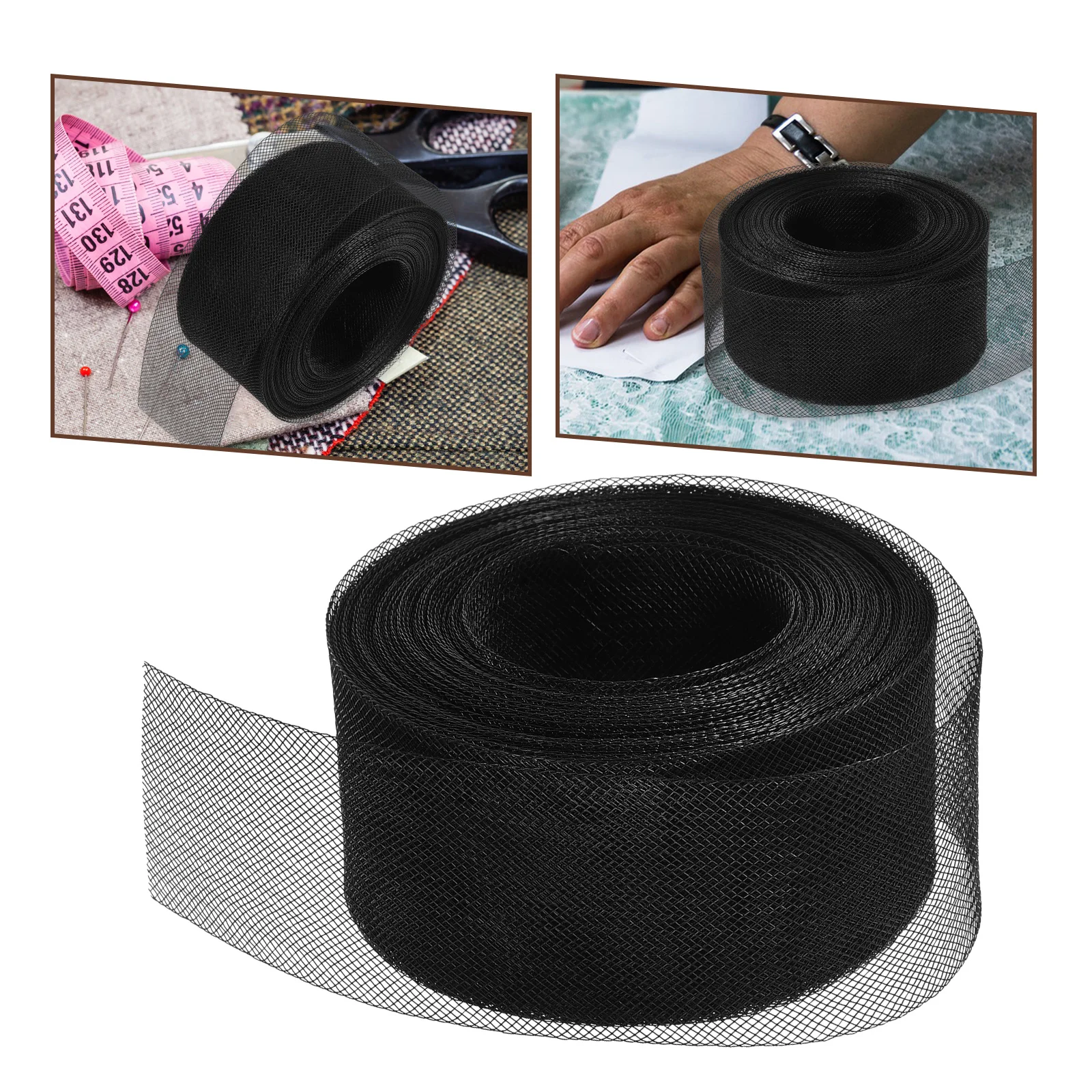 

Elastic Mesh Braid 5Cm Polyester Horsehair Trim for Bridal Costume Dressmaking Stiff Boning Support Sewing DIY Project