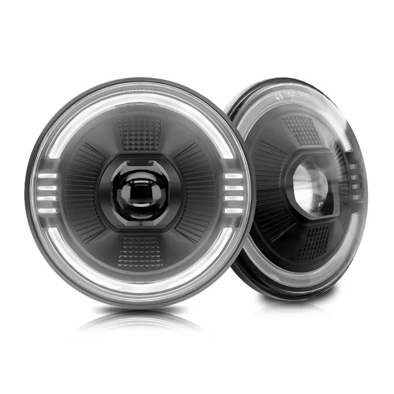 

7 Inch LED Headlights, Round Projector Headlamps With High Low DRL Turn Signal For Jeep Wrangler JK LJ CJ TJ