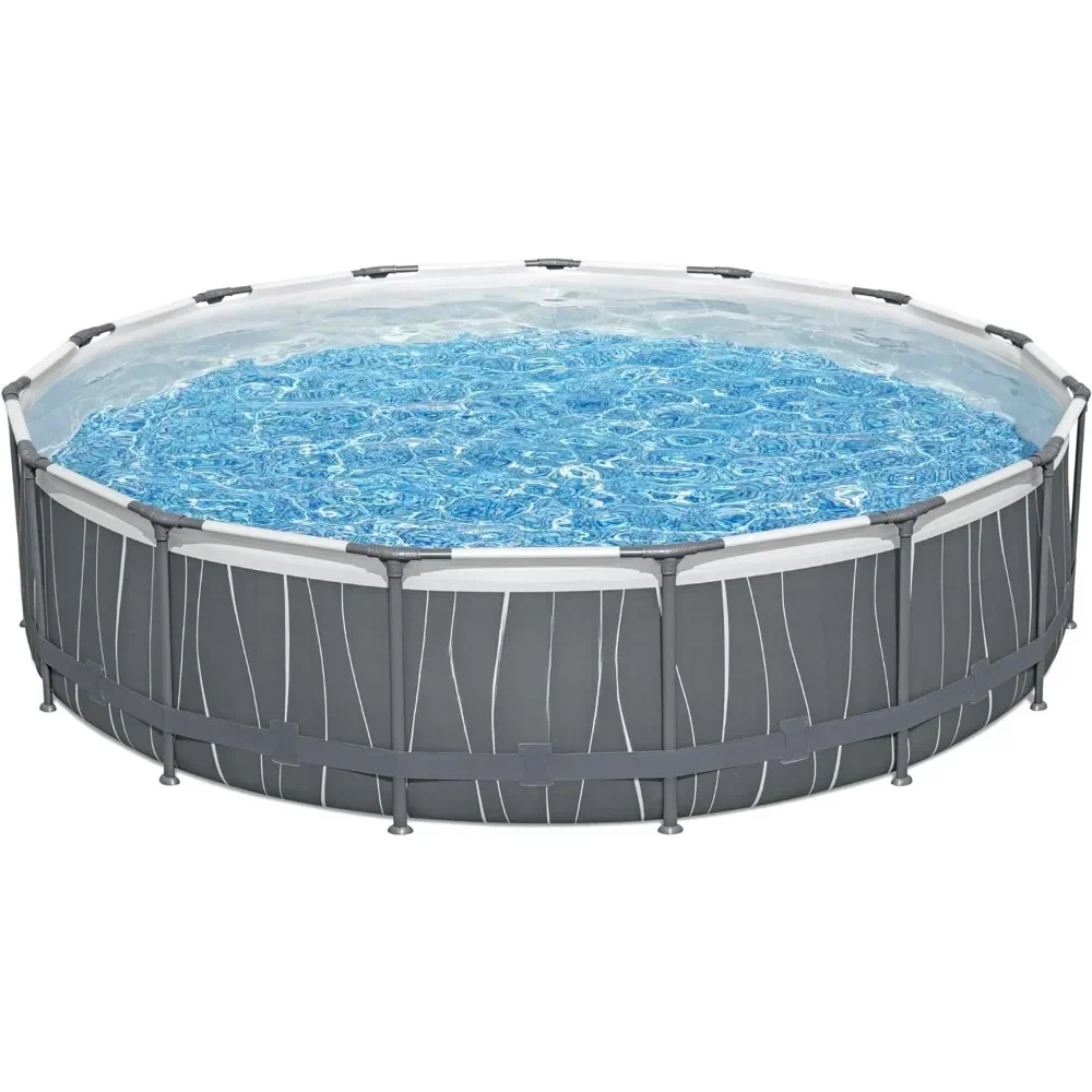 

(15' x 42") | Round Outdoor Backyard Family Pool with Color-Changing Pool Liner | Features 7-Color LED Lights