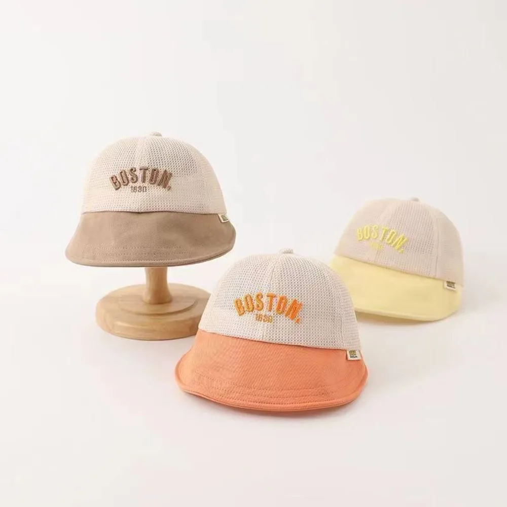 

Breathable Letter Baby Baseball Cap Mesh Sunscreen Children Sun Hat Anti UV Hollow Outdoor Peaked Hat Summer