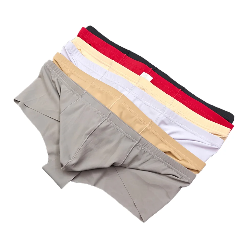 

Seamless Ice Silk Breathable Men Briefs Half Hip Bulge Pouch Underwear M-XXL Size Man Sports Fitness Panties