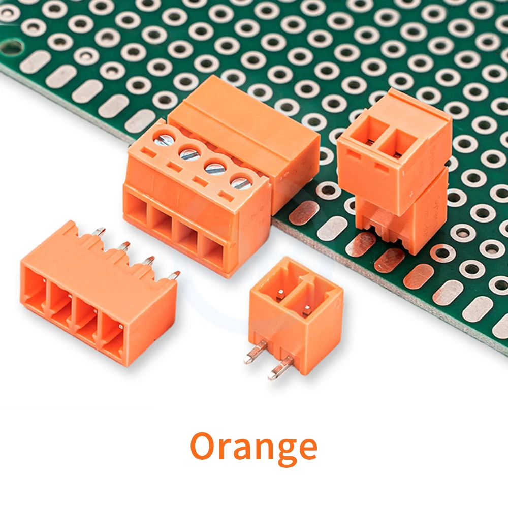 (5 Sets) KF 2EDGK + 2EDGVC 2EDGRC 3.5mm 3.81mm Plug and Socket 2EDG 3.5 3.81 Black Orange Plug-in PCB Terminal Block 15EDGK V R