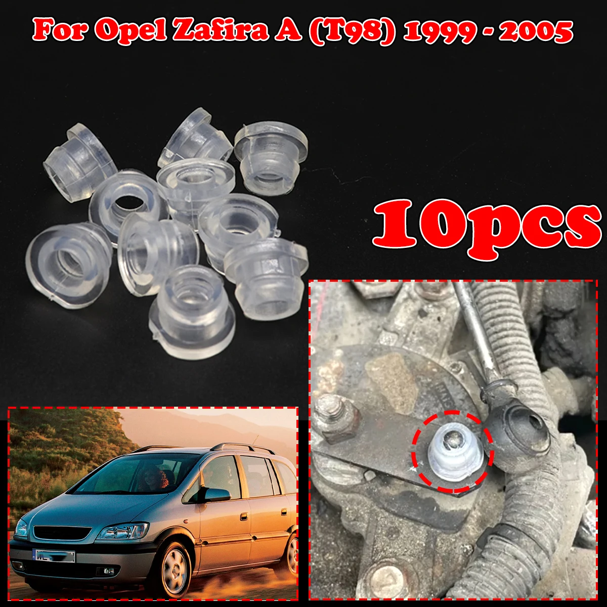 

10X Gear Shift Cable Bushing For Opel Zafira A T98 1999 - 2005 Gearbox Pull Head Lever Line Rubber Sleeve Transfer Case Retainer