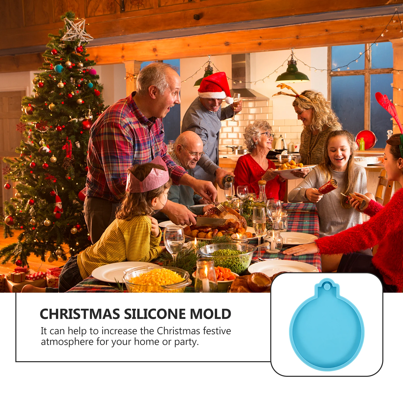 

2 Pcs Silicone Mold Hanging Pendant nament Christmas Craft Mould Light Portable Easy Demould Creative Crystal Epoxy Mould