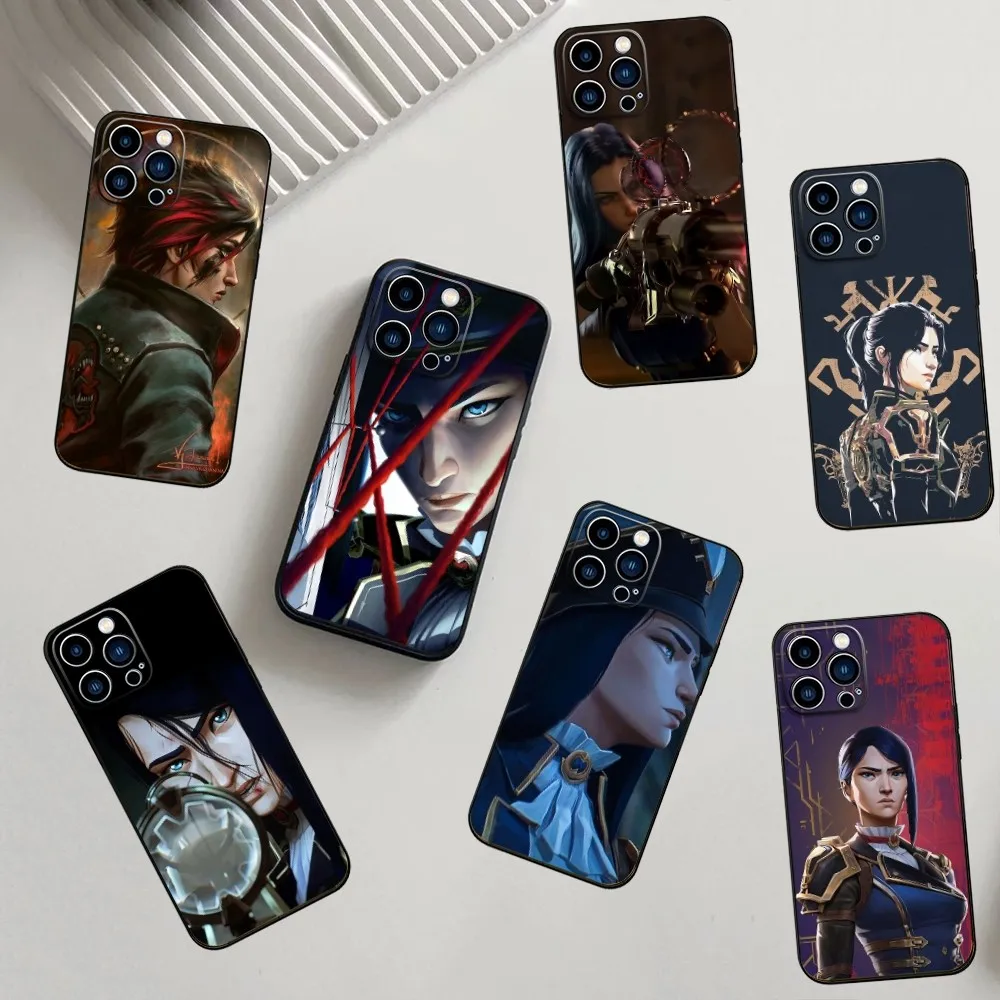 

C-Caitlyn A-Arcane Phone Case For iPhone 16,15,14,13,12,11,Pro,X,XS,Max,XR,Plus,Mini Soft Silicone Black Shockproof TPU