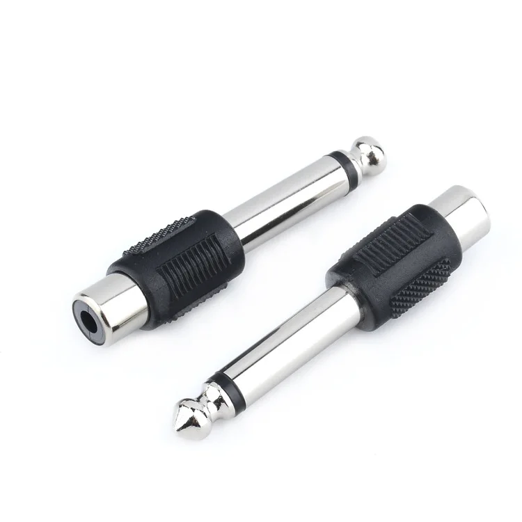 6.35mm 1/4 Inch TS Male to RCA Female Adapter Phono AV Audio Converter Connector for Microphone Mixer Amplifier Speaker DIY