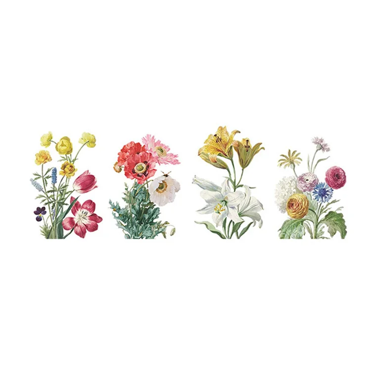 Wasserfarbene Pflanzen-Blumen-Wandaufkleber, Wohnzimmer, Schlafzimmer, Hintergrunddekoration, Tapete für Heimdekoration, selbstklebende Aufkleber – Detail 7