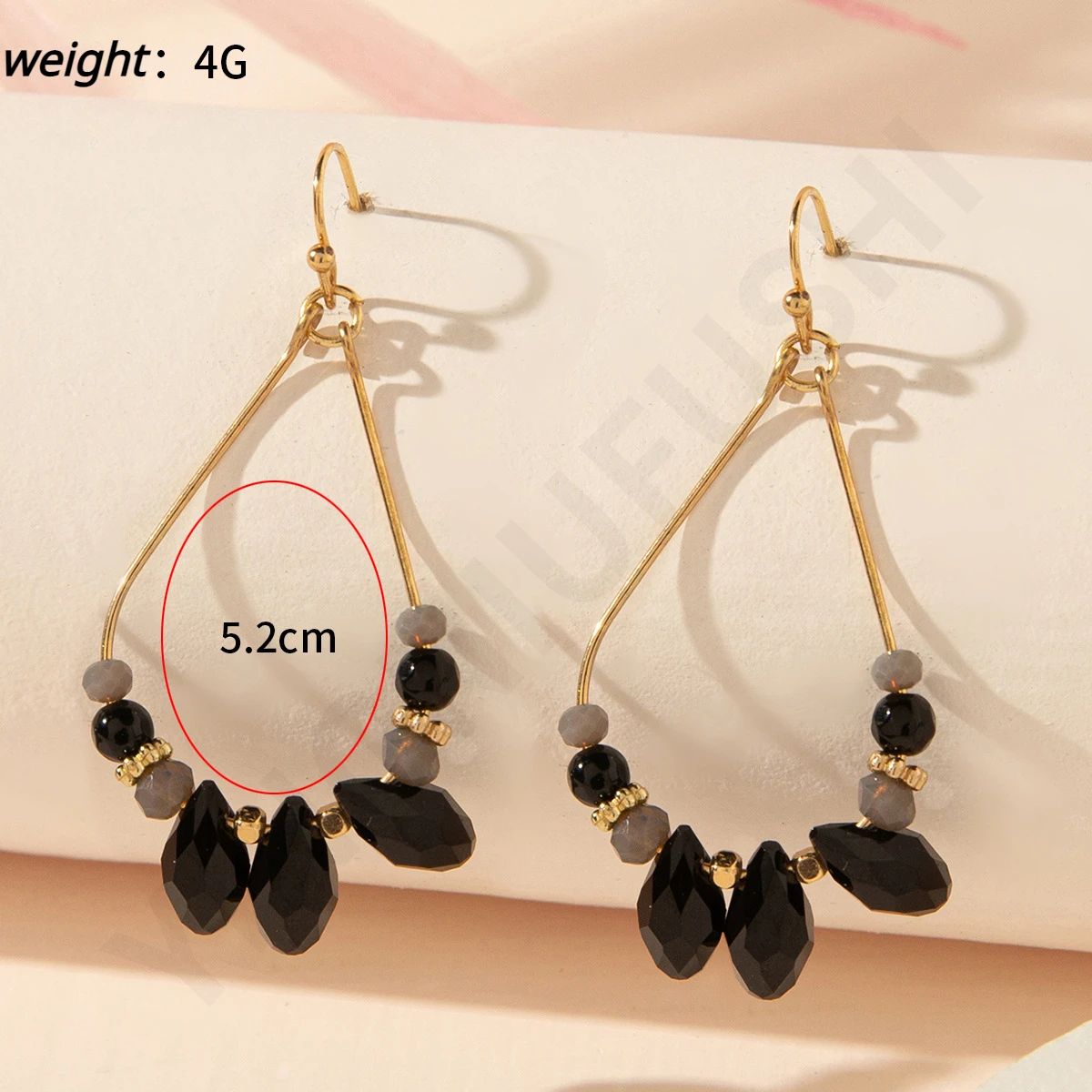 Colorful Crystal Temperament Water Drop Earrings Women\'s Fashion Retro Beads Geometric Hollow Earrings For Ladies