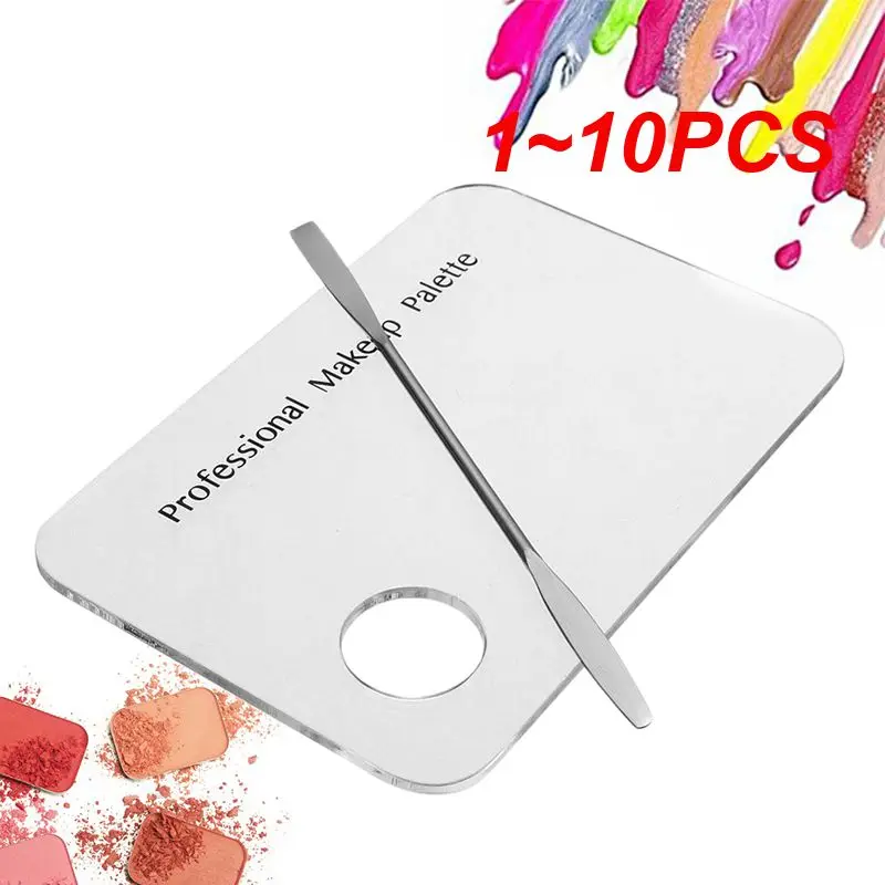 1~10PCS Makeup Mixing Palette Acrylic Spatula Foundation Palette Stainless Steel Hands-free Nail Stamping Plates Make Up