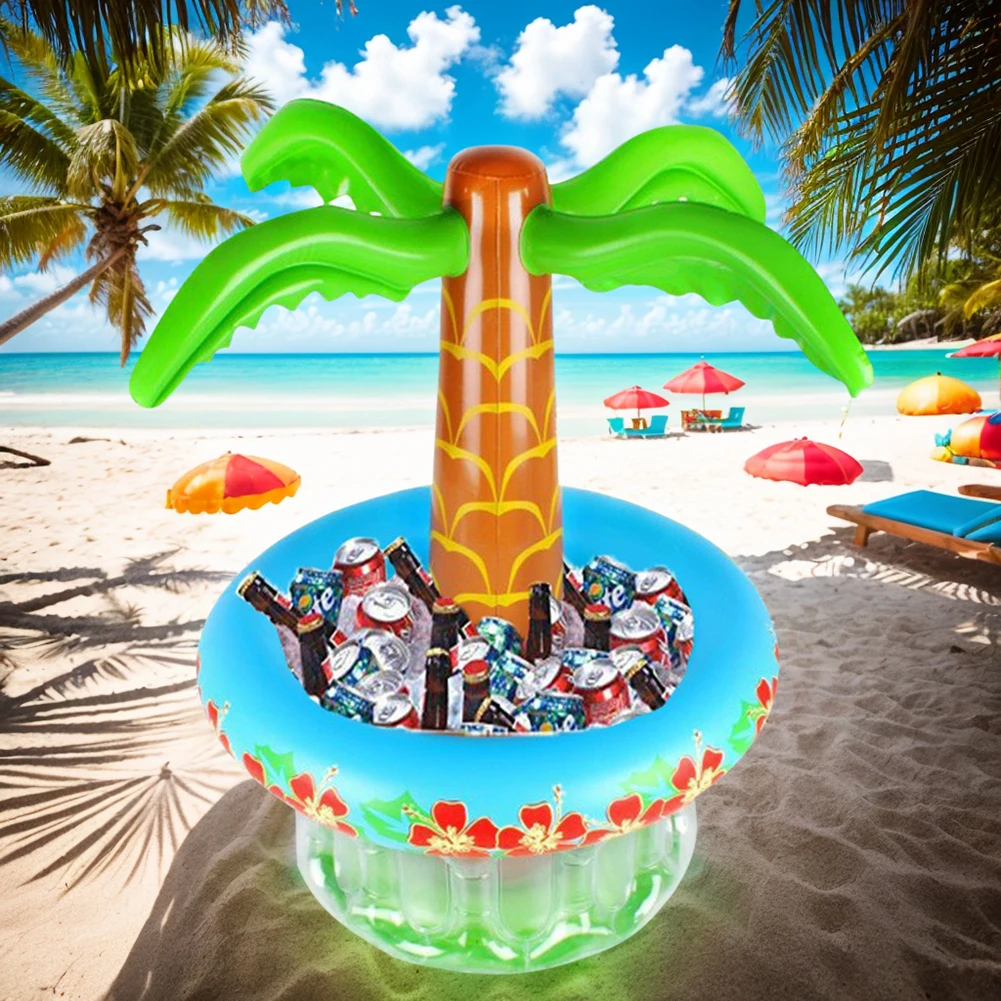 Inflatable Palm Tree Ice Bucket Bear Cooler Drink Holder Hawaiian Birthday Decoration Summer Beach Pool Party Supplies Balloon