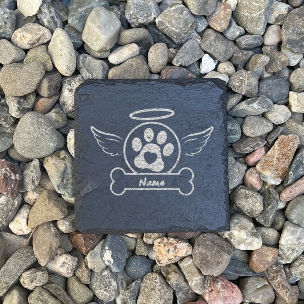 Personalized Dog Memorial Stones Miss Personalized Grave Marker Plaque Stone for Dog Pets Paw Prints Stones Grave Markers