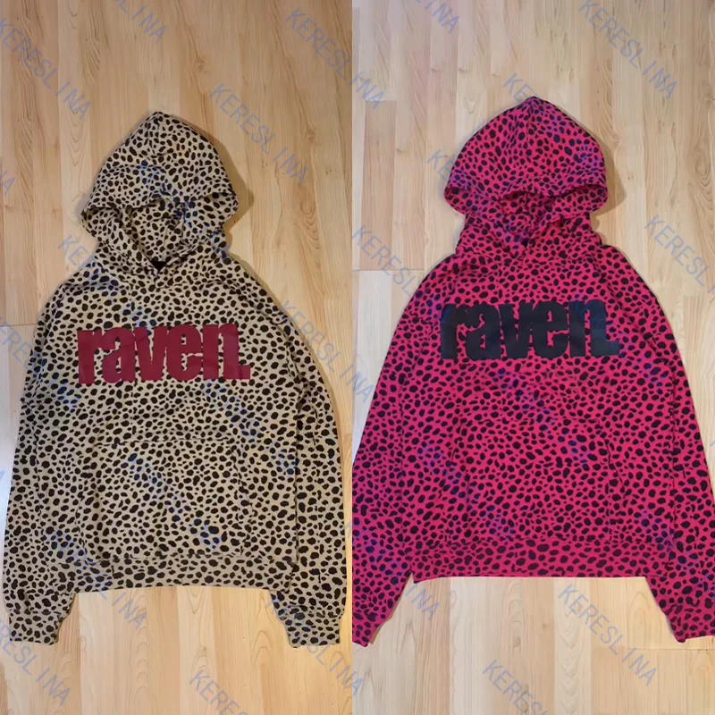 

Винтажная уличная толстовка в американском стиле с надписью Harajuku в стиле хип-хоп, панк, леопардовый пуловер с капюшоном Y2K, уличная одежда унисекс в стиле гранж