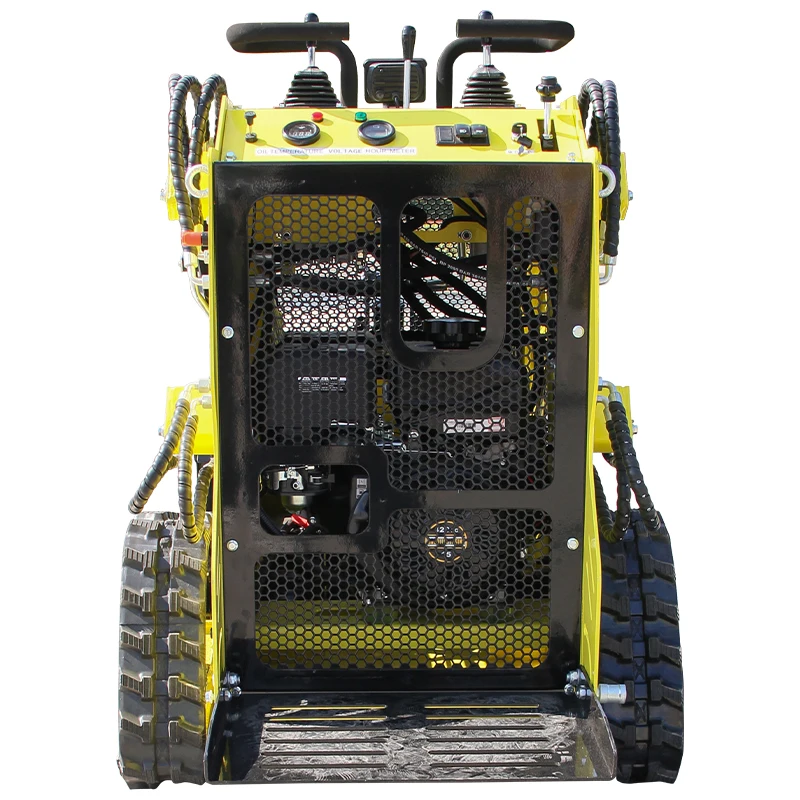 Mini Skid Steer Loader Tipo de trilha compacta 13,5 HP, multiuso, motor EPA, amarelo
